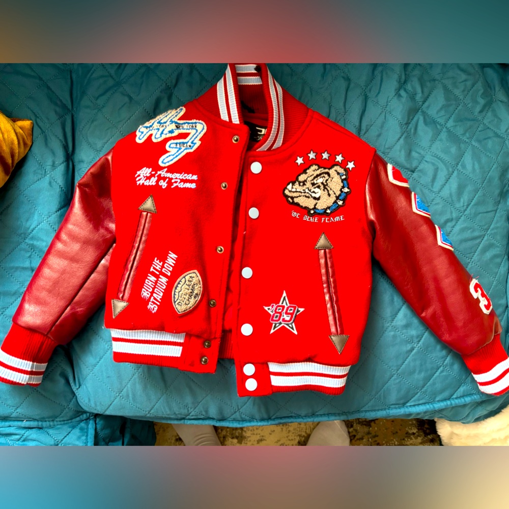 RED LEATHER VARSITY